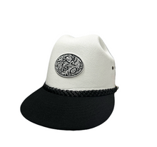 Load image into Gallery viewer, Black and white filigree buckle

