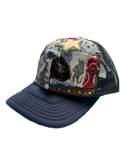 Load image into Gallery viewer, TX STAR PATCHWORK NAVY BLUE TRUCKER
