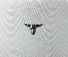 Load image into Gallery viewer, Black and white steer head cap
