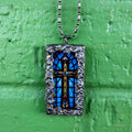 Jesus / stained glass cross chain and pendant