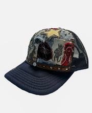 Load image into Gallery viewer, TX STAR PATCHWORK NAVY BLUE TRUCKER
