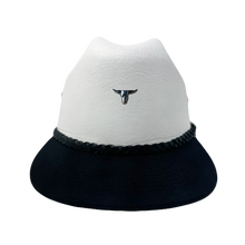 Load image into Gallery viewer, Black and white steer head cap
