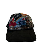 Load image into Gallery viewer, FLAME PATCHWORK BLACK TRUCKER
