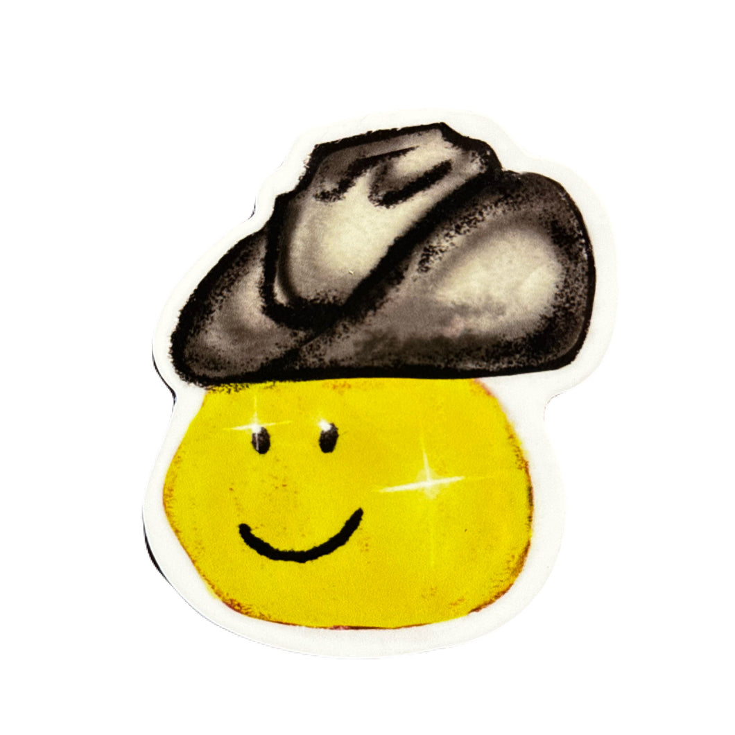 Happy cowboy sticker (small)