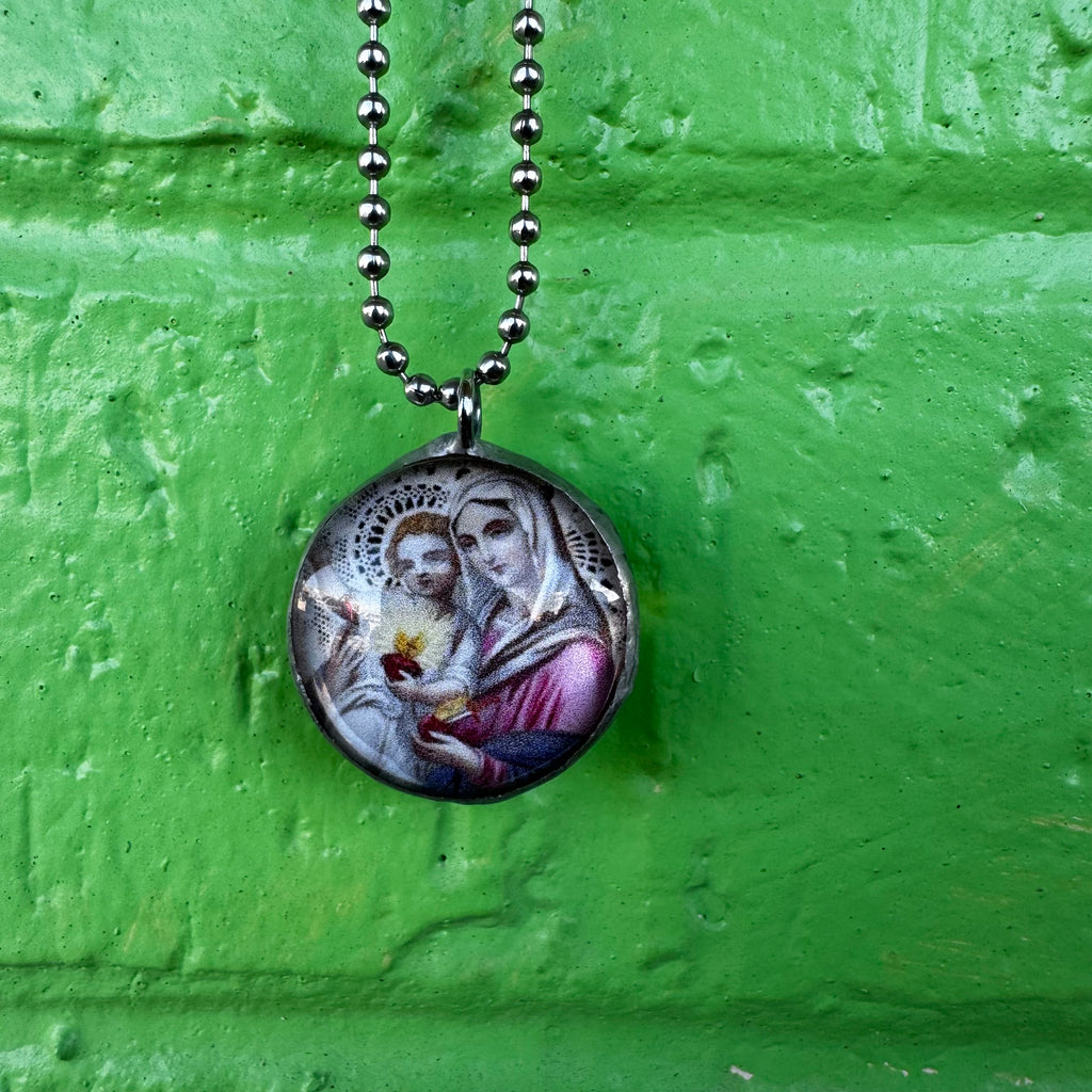 Jesus / Virgin Mary chain and pendant