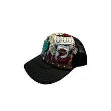 Load image into Gallery viewer, Texas Harley PATCHWORK BLACK TRUCKER
