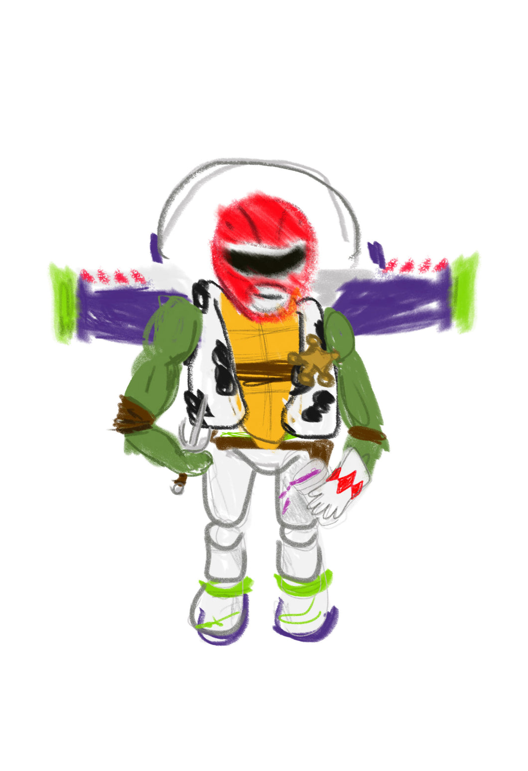 Power Buzzin Ninja Turtle  13 x 19