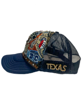 Load image into Gallery viewer, ARMADILLO PATCHWORK NAVY BLUE TRUCKER
